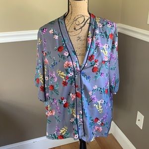 Room Service Print Pajama Top Size XXL Floral